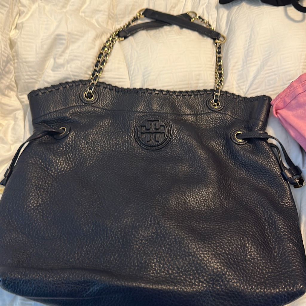 Navy Blue Authentic Tory Burch Tote Navy Blue Authentic Tory Burch Tote